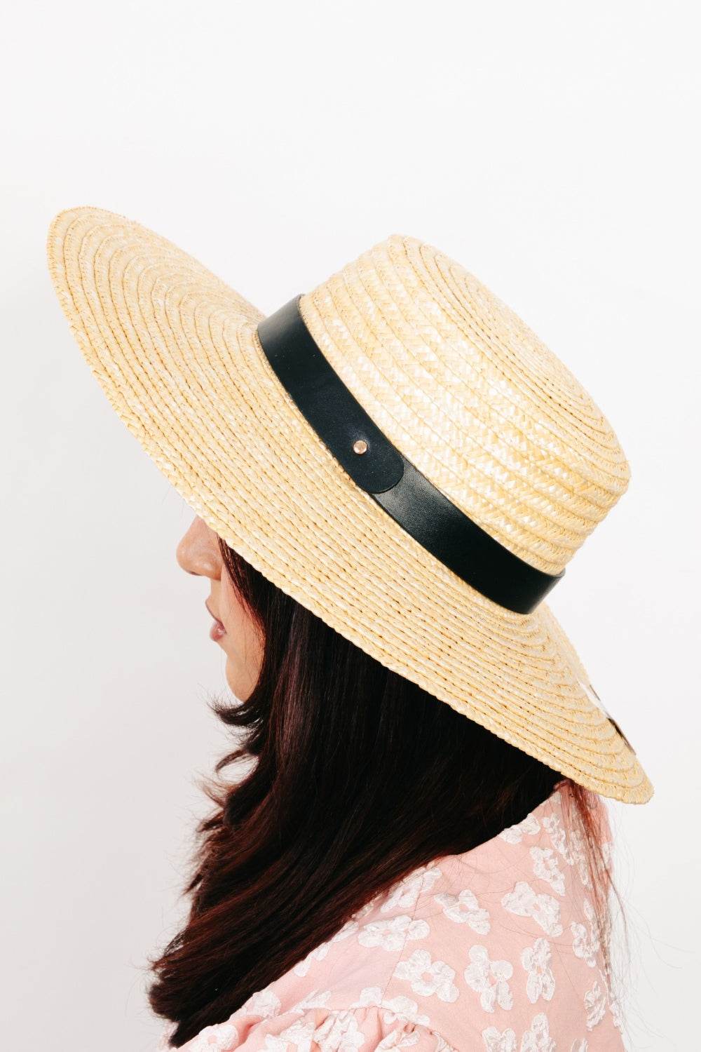 Fame Flat Brim Straw Weave Hat - Hovatok