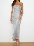 Sequin Cutout Tube Dress - Hovatok