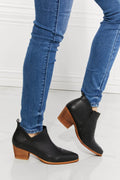 MMShoes Trust Yourself Embroidered Crossover Cowboy Bootie in Black - Hovatok