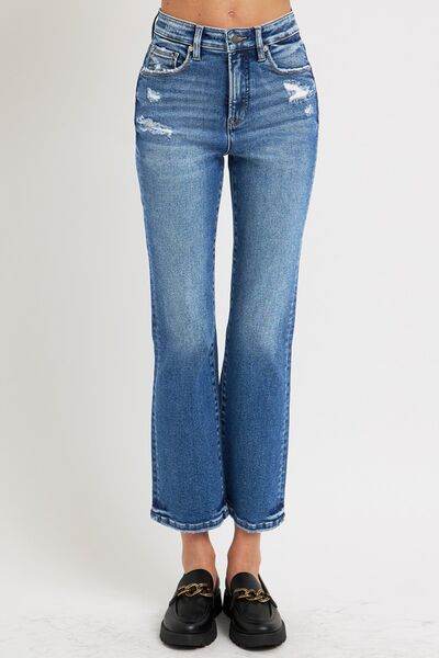 RISEN Full Size Tummy Control High Rise Crop Bootcut Jeans - Hovatok