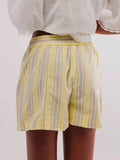 Striped Elastic Waist Shorts - Hovatok