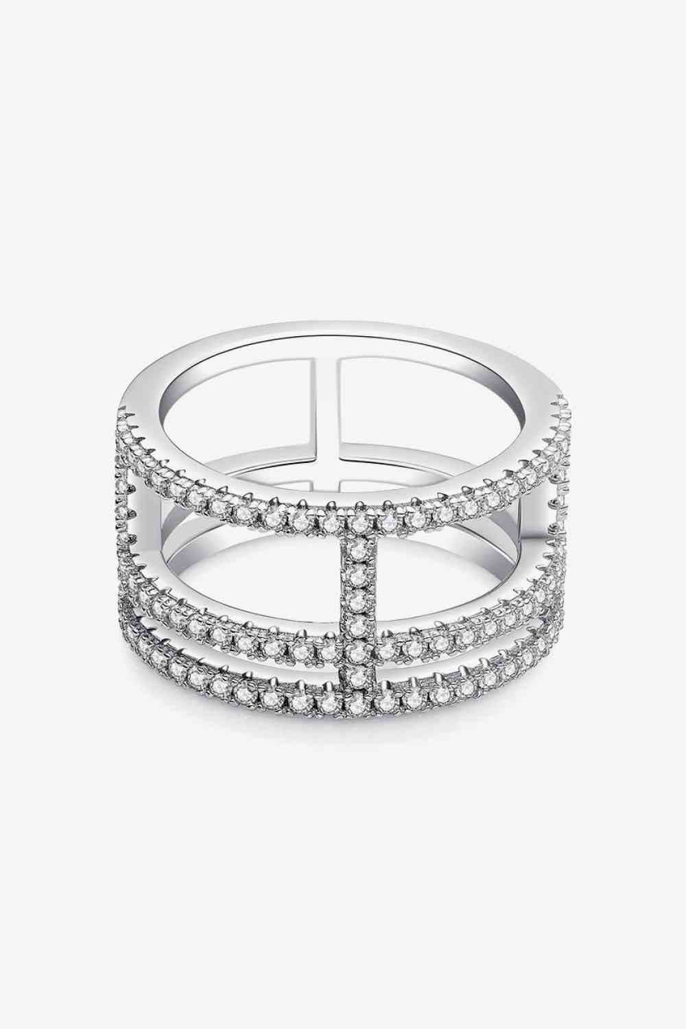 Adored Moissanite Cutout Wide Ring - Hovatok