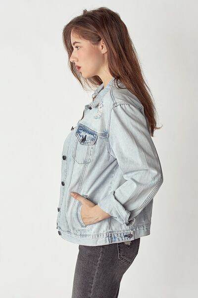 RISEN Distressed Button Up Jacket - Hovatok