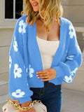 Angel Wings Flower Open Front Long Sleeve Cardigan - Hovatok