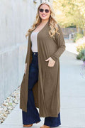 Basic Bae Full Size Open Front Long Sleeve Cover Up - Hovatok