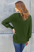 Basic Bae Full Size V-Neck Lantern Sleeve Top - Hovatok