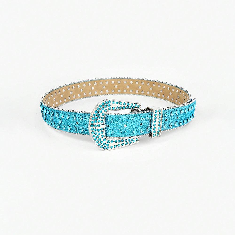 Rhinestone PU Leather Belt - Hovatok