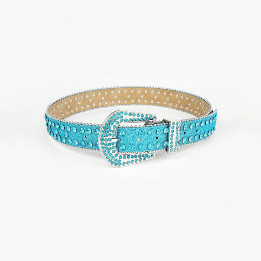 Rhinestone PU Leather Belt - Hovatok