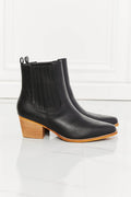 MMShoes Love the Journey Stacked Heel Chelsea Boot in Black - Hovatok
