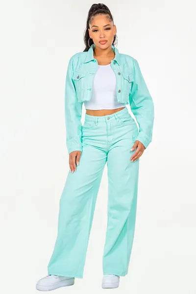 American Bazi High Waist Distressed Wide Leg Jeans - Hovatok