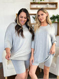 Basic Bae Bamboo Full Size Round Neck Drop Shoulder T-Shirt and Shorts Set - Hovatok