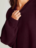 Double Take Side Slit Round Neck Long Sleeve Sweater - Hovatok
