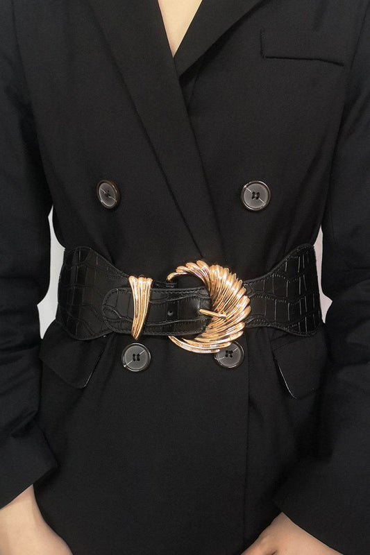 Shell Alloy Buckle Elastic Belt - Hovatok