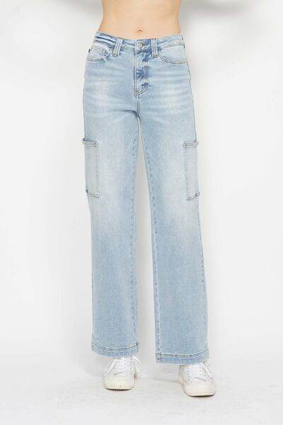 Judy Blue Full Size High Waist Straight Cargo Jeans - Hovatok