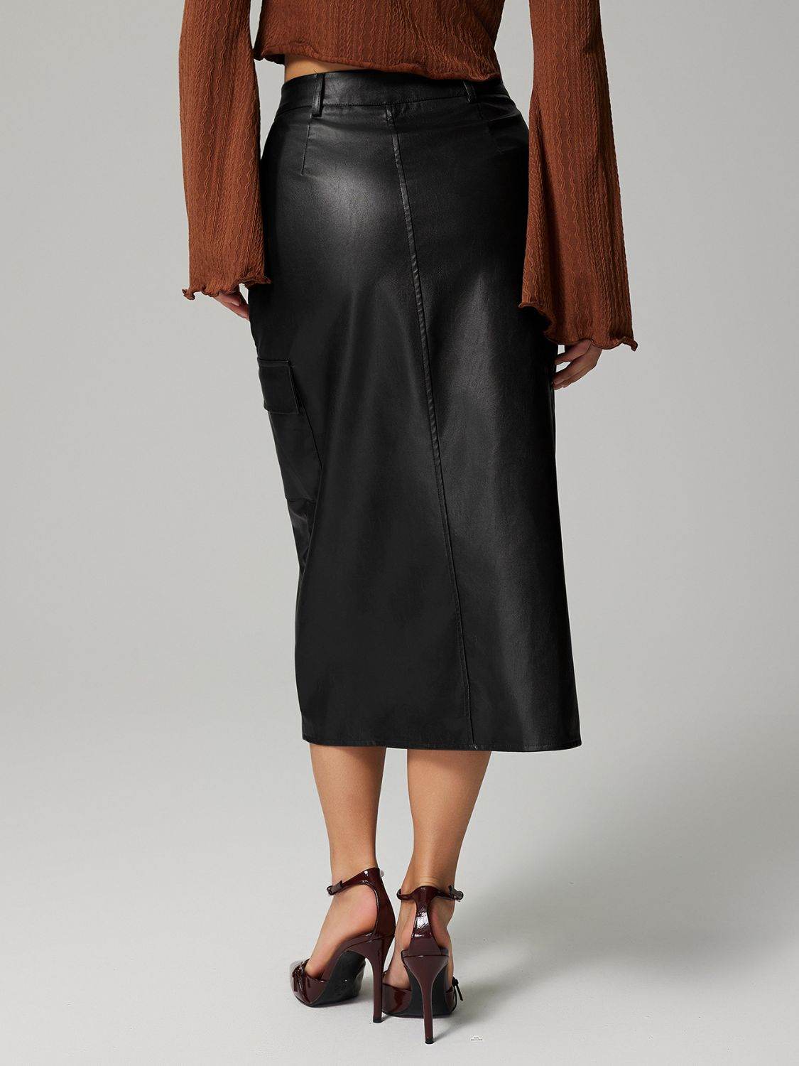 Slit Midi Skirt with Pockets - Hovatok
