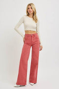 RISEN Full Size High Rise Tummy Control Wide Leg Jeans - Hovatok