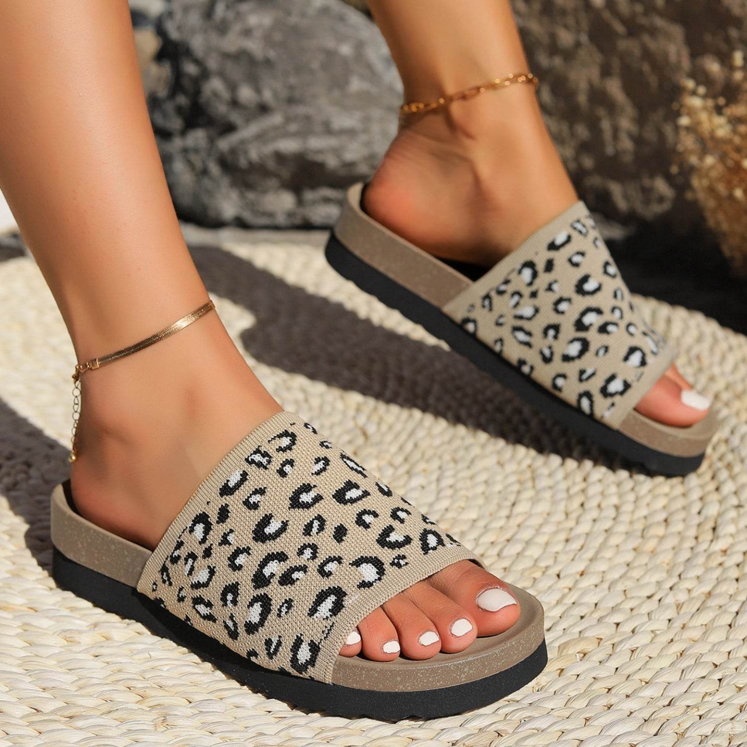 Leopard Open Toe Sandals - Hovatok