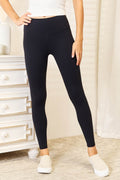 Double Take Wide Waistband Sports Leggings - Hovatok