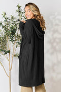 Basic Bae Full Size Hooded Sweater Cardigan - Hovatok