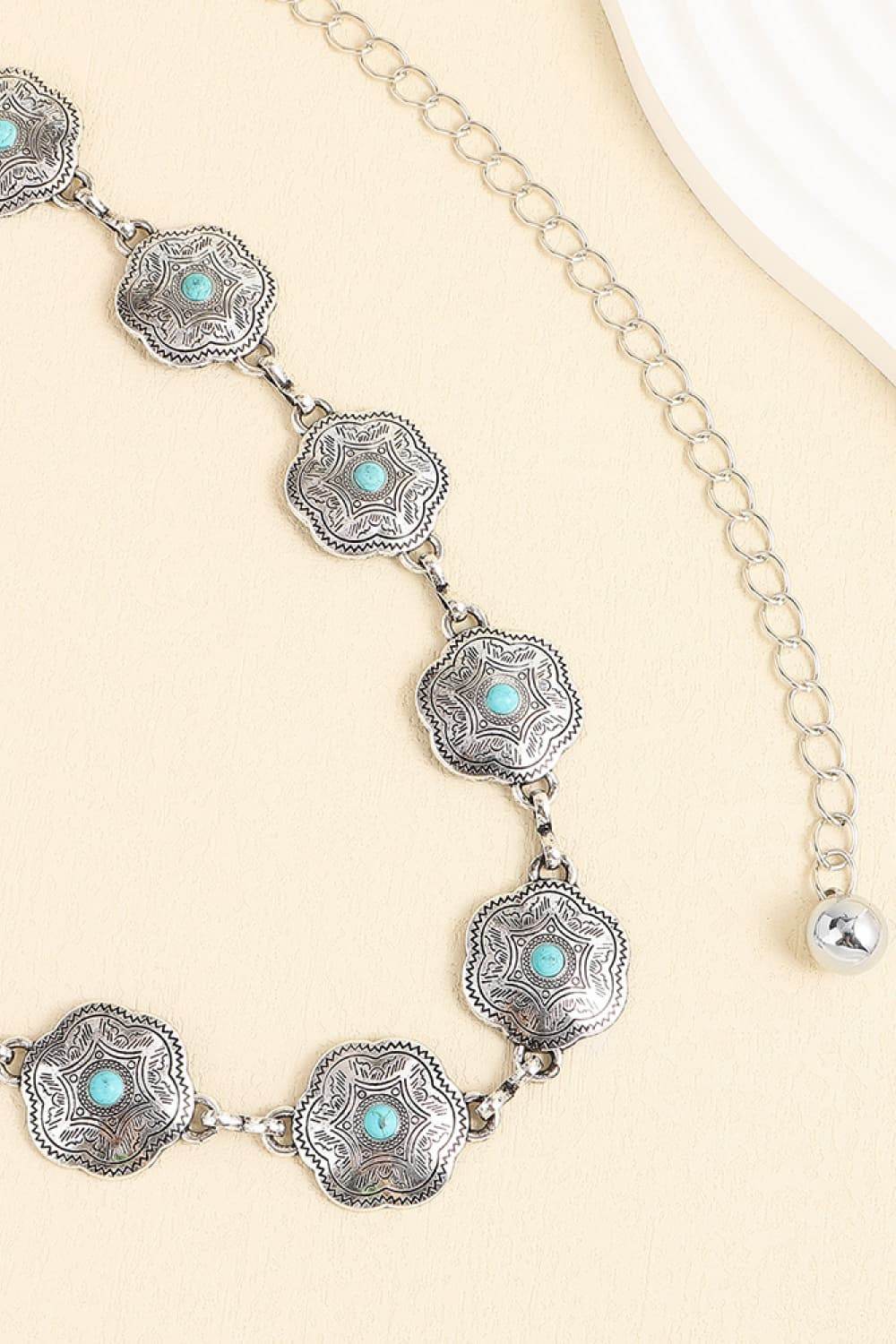 Vintage Turquoise Alloy Belt - Hovatok