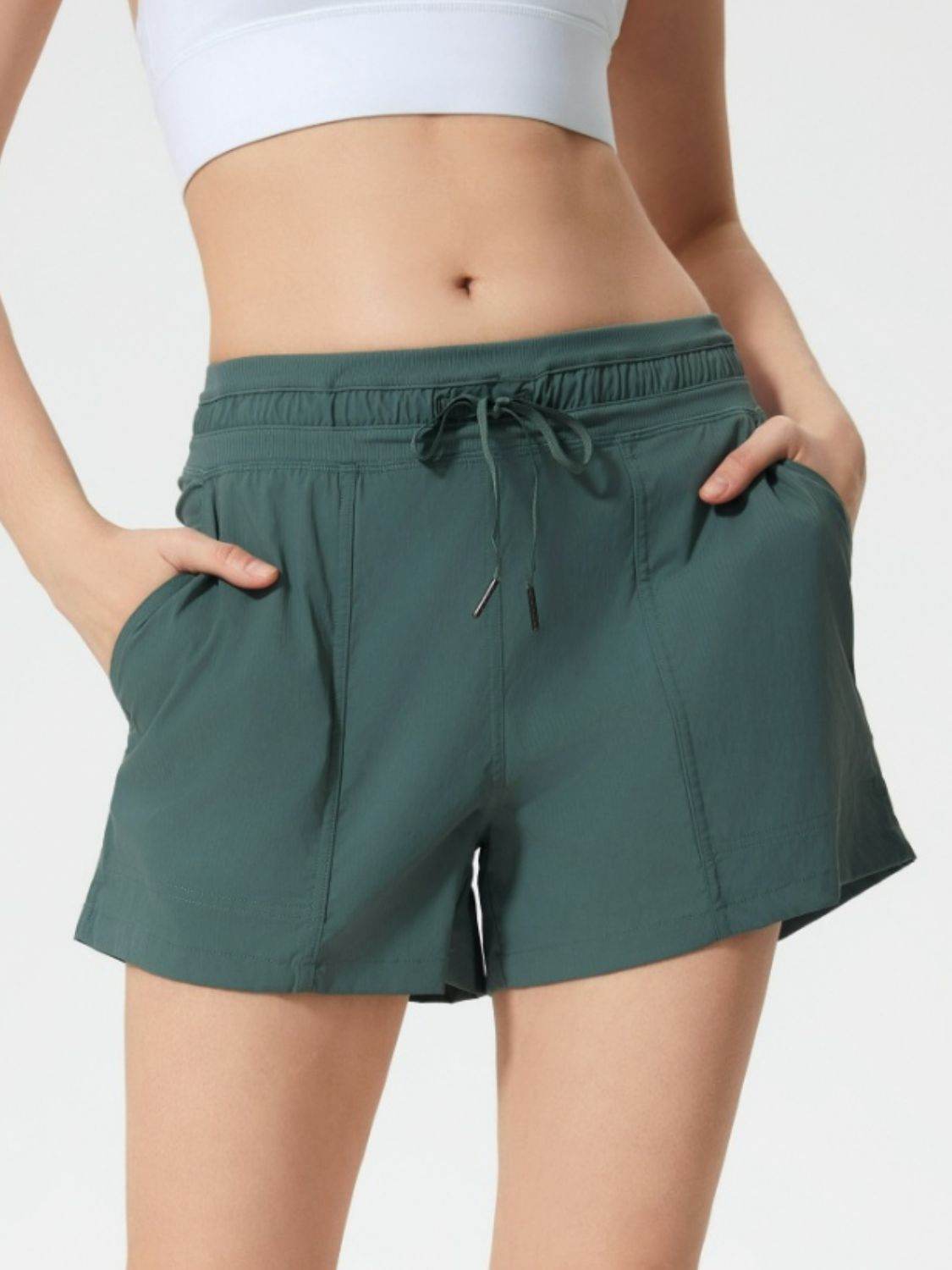 Millennia Drawstring Active Shorts with Pockets - Hovatok