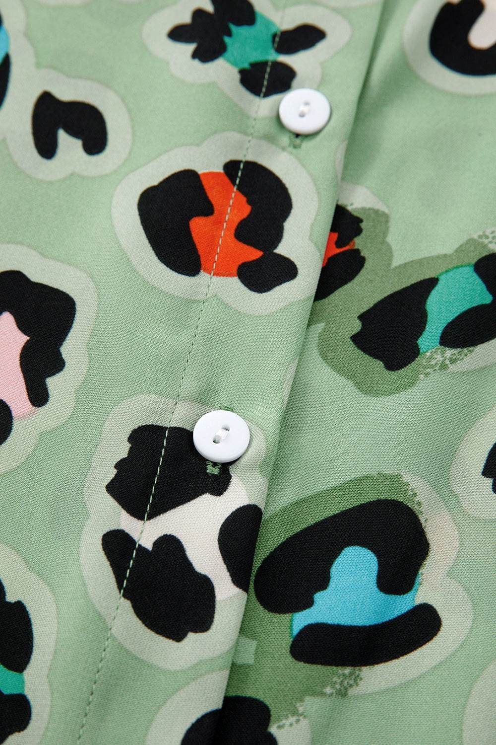 Leopard Collared Neck Top and Pants Set - Hovatok