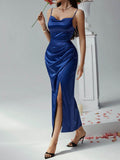 Devine Slit Ruched Maxi Cami Dress - Hovatok
