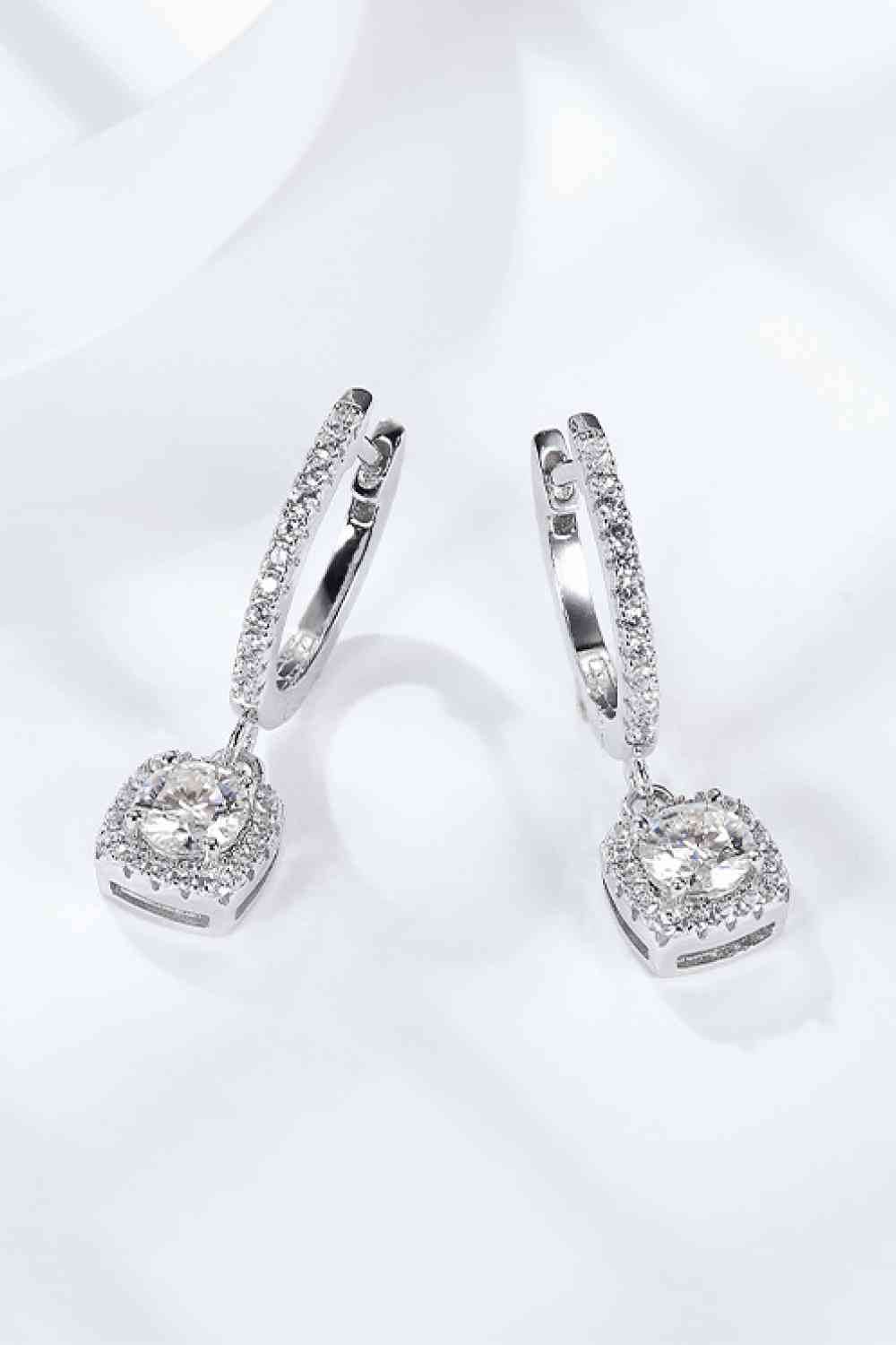 Adored Moissanite Huggie Drop Earrings - Hovatok