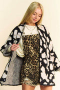 Davi & Dani Leopard Open Front Long Sleeve Cardigan - Hovatok