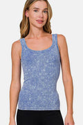 Zenana Ribbed Scoop Neck Tank - Hovatok