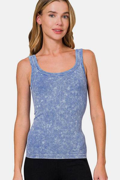 Zenana Ribbed Scoop Neck Tank - Hovatok