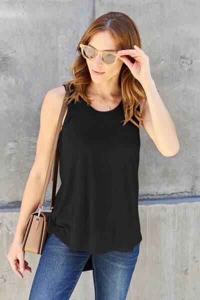 Basic Bae Full Size Round Neck Curved Hem Tank - Hovatok