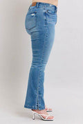 Judy Blue HW Tummy Control Vintage Wash Side Slit Slim Boot Jeans - Hovatok