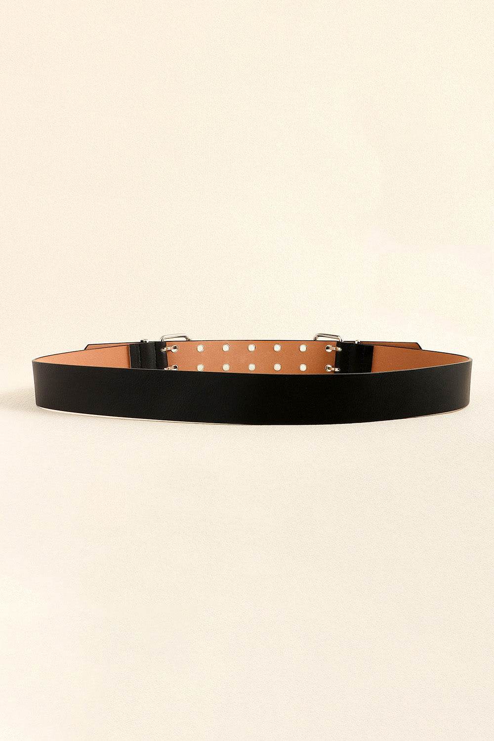 PU Leather Two Row Eyelet Belt - Hovatok