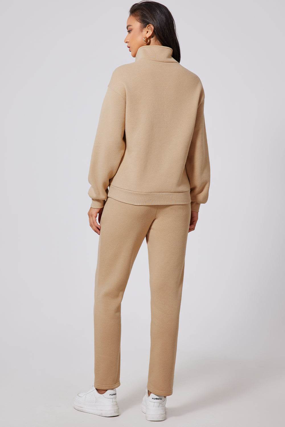 Half Snap Turtleneck Top and Pants Active Set - Hovatok