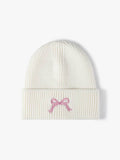 Embroidered Bow Knit Hat - Hovatok