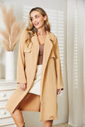 Culture Code Full Size Tied Trench Coat with Pockets - Hovatok