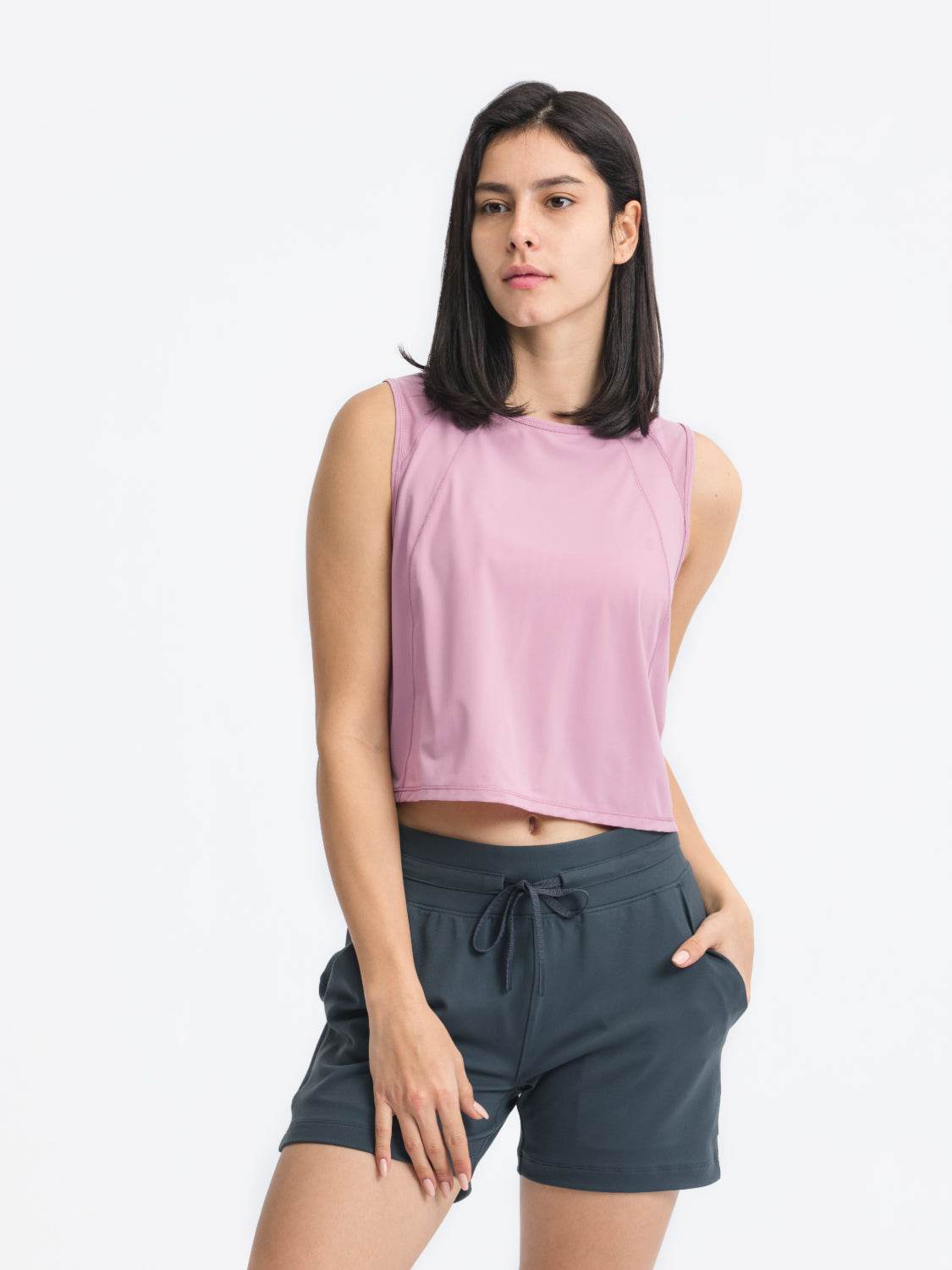 Millennia Round Neck Cropped Active Tank - Hovatok