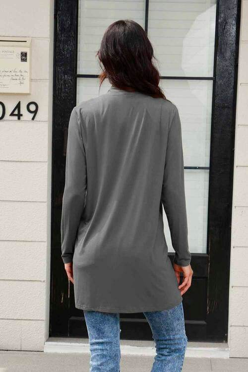 Basic Bae Full Size Open Front Long Sleeve Cardigan with Pockets - Hovatok