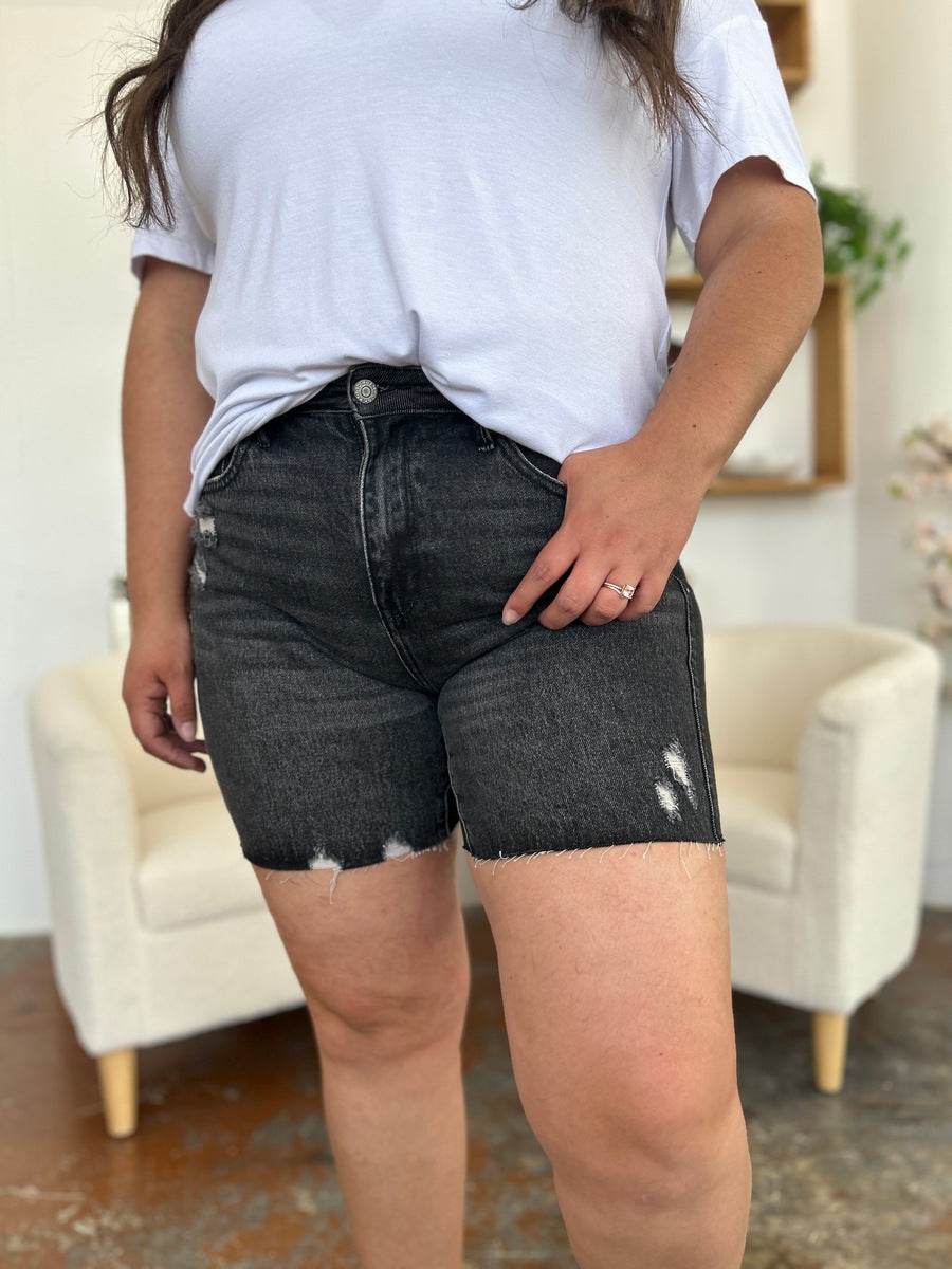 Judy Blue Full Size High Waist Rigid Magic Denim Shorts - Hovatok