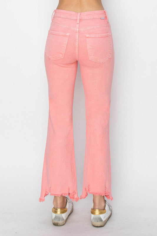 RISEN Raw Hem Bootcut Jeans with Pockets - Hovatok
