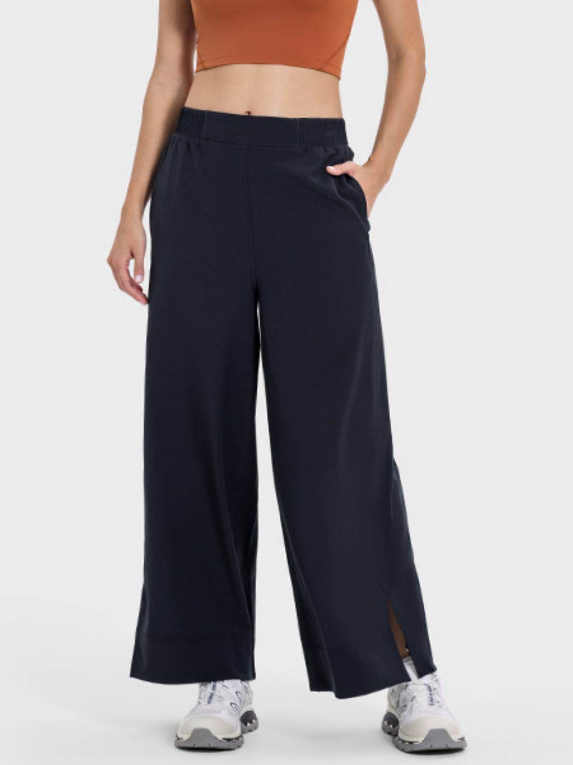 Millennia Slit Wide Leg Active Pants - Hovatok
