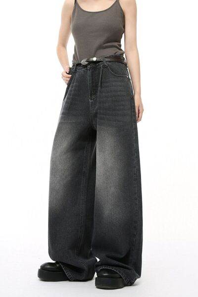 Wide Leg Jeans with Pockets - Hovatok