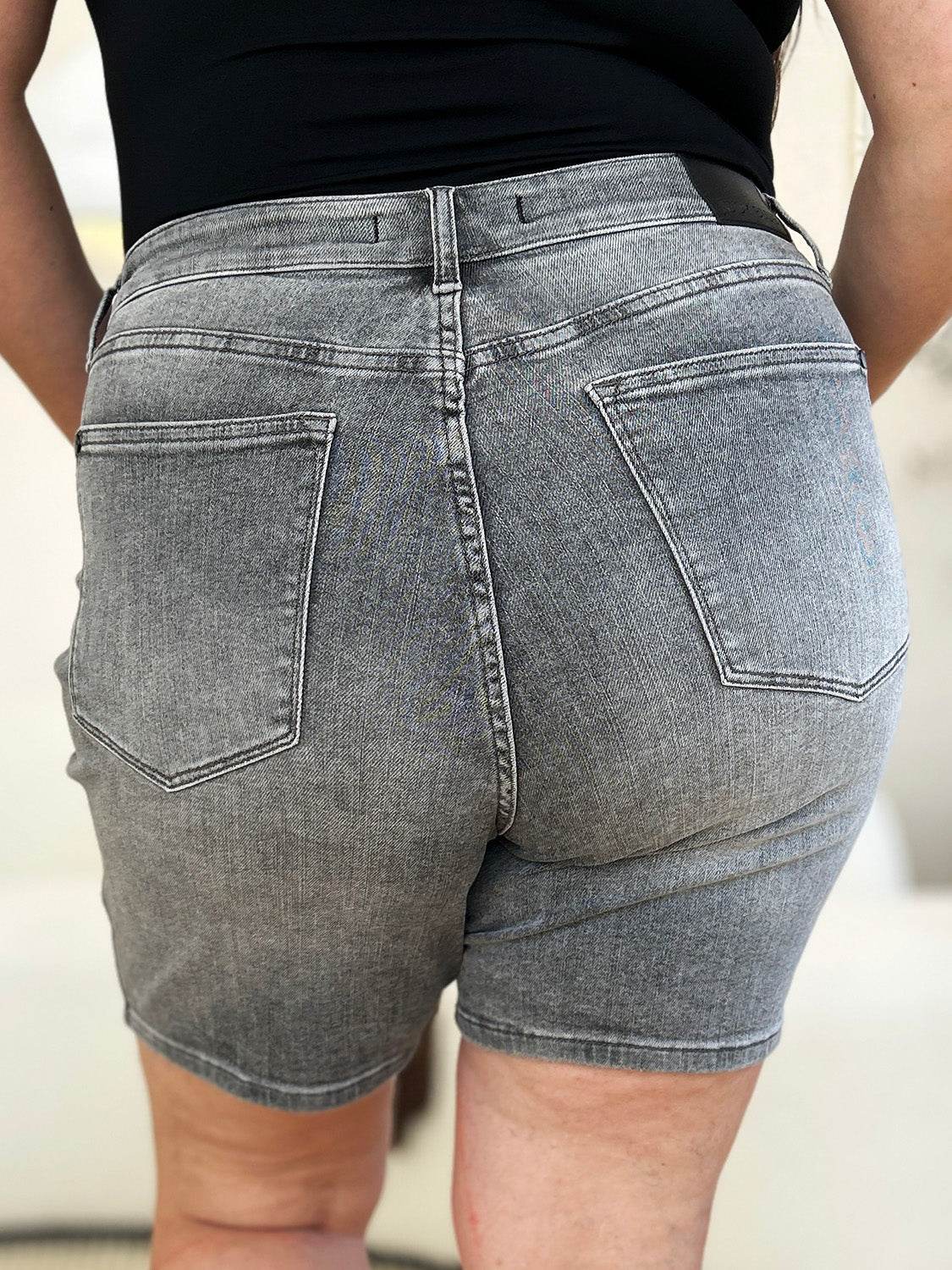 Judy Blue Full Size High Waist Washed Denim Shorts - Hovatok