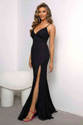 Lace-Up Spaghetti Strap Split Dress - Hovatok
