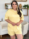 Basic Bae Bamboo Full Size Round Neck Drop Shoulder T-Shirt and Shorts Set - Hovatok