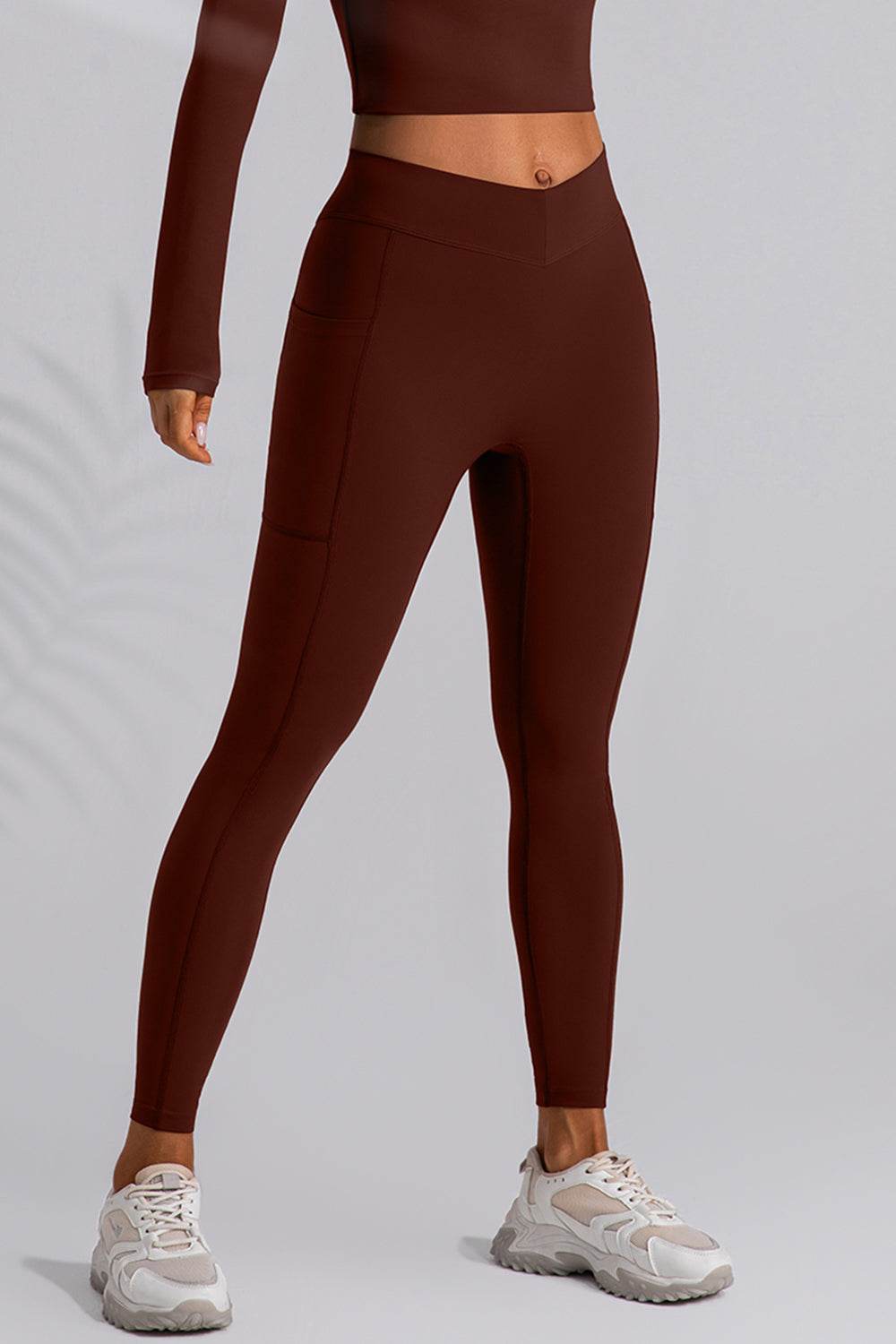 High Waist Active Leggings with Pockets - Hovatok