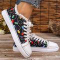 Raw Hem Printed Round Toe Sneakers - Hovatok