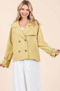 Mittoshop Double Breasted Long Sleeve Trench Coat Jacket - Hovatok