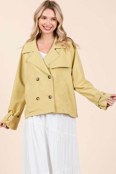 Mittoshop Double Breasted Long Sleeve Trench Coat Jacket - Hovatok